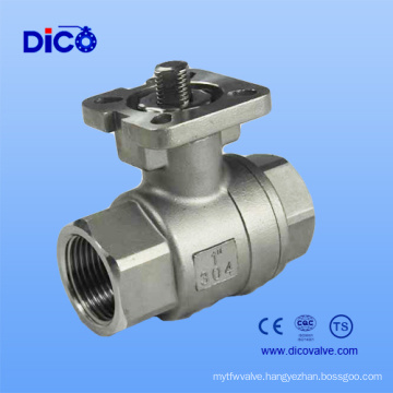 Ce Stainless Steel 2PC Thread Ball Valve with ISO5211 Mounting Pad